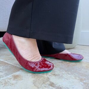 Tieks Red Patent Leather Ballet Flats 8